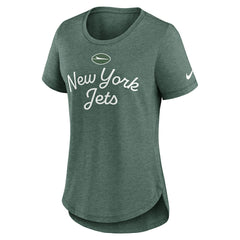 New York Jets Women's Script Tri-Blend T-Shirt Green