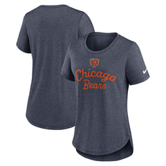 Chicago Bears Women's Script Tri-Blend T-Shirt Navy