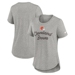 Cleveland Browns Women's Script Tri-Blend T-Shirt Gray