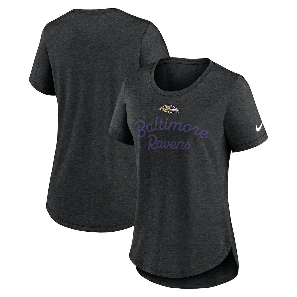 Baltimore Ravens Women's Script Tri-Blend T-Shirt Black