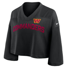 NFL Washington Commanders Women's Primetime Cropped Mesh Dri-FIT Fashion Jersey - Black