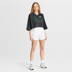 NFL Green Bay Packers Women's Primetime Cropped Mesh Dri-FIT Fashion Jersey - Black