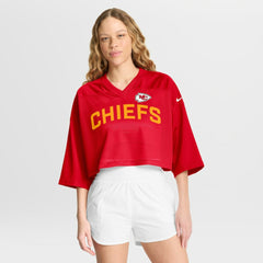 NFL Kansas City Chiefs Women's Primetime Cropped Mesh Dri-FIT Fashion Jersey - Red