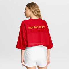 NFL Kansas City Chiefs Women's Primetime Cropped Mesh Dri-FIT Fashion Jersey - Red