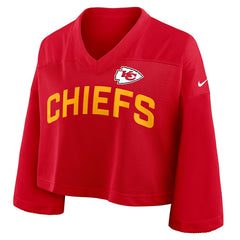 NFL Kansas City Chiefs Women's Primetime Cropped Mesh Dri-FIT Fashion Jersey - Red