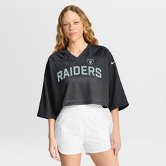 NFL Las Vegas Raiders Women's Primetime Cropped Mesh Dri-FIT Fashion Jersey - Black