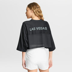 NFL Las Vegas Raiders Women's Primetime Cropped Mesh Dri-FIT Fashion Jersey - Black