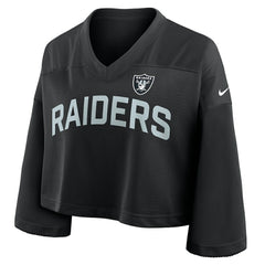 NFL Las Vegas Raiders Women's Primetime Cropped Mesh Dri-FIT Fashion Jersey - Black