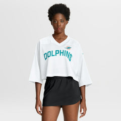 NFL Miami Dolphins Women's Primetime Cropped Mesh Dri-FIT Fashion Jersey - White