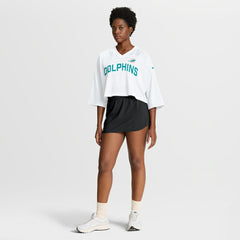 NFL Miami Dolphins Women's Primetime Cropped Mesh Dri-FIT Fashion Jersey - White