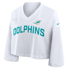 NFL Miami Dolphins Women's Primetime Cropped Mesh Dri-FIT Fashion Jersey - White