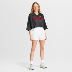 NFL San Francisco 49ers Women's Primetime Cropped Mesh Dri-FIT Fashion Jersey - Black