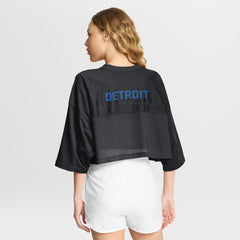 NFL Detroit Lions Women's Primetime Cropped Mesh Dri-FIT Fashion Jersey - Black