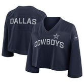 Dallas Cowboys Women's Primetime Cropped Mesh Dri-FIT Fashion Jersey Navy