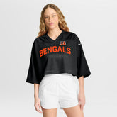 NFL Cincinnati Bengals Women's Primetime Cropped Mesh Dri-FIT Fashion Jersey - Black