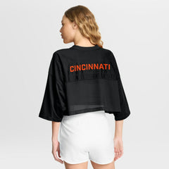 NFL Cincinnati Bengals Women's Primetime Cropped Mesh Dri-FIT Fashion Jersey - Black