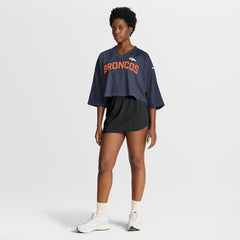 NFL Denver Broncos Women's Primetime Cropped Mesh Dri-FIT Fashion Jersey - Navy