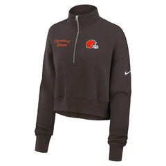 Cleveland Browns Women's Primetime Phoenix Half-Zip Sweatshirt Brown