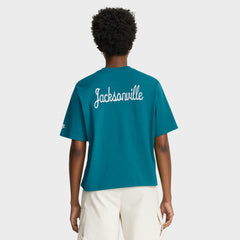 Jacksonville Jaguars Women's Rewind Pocket Boxy T-Shirt Teal