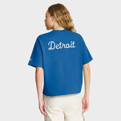 Detroit Lions Women's Rewind Pocket Boxy T-Shirt Blue