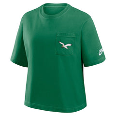 Philadelphia Eagles Women's Rewind Pocket Boxy T-Shirt Kelly Green