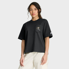 Pittsburgh Steelers Women's Rewind Pocket Boxy T-Shirt Black