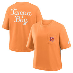 Tampa Bay Buccaneers Women's Rewind Pocket Boxy T-Shirt Orange
