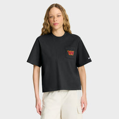Washington Commanders Women's Rewind Pocket Boxy T-Shirt Black