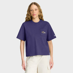 Baltimore Ravens Women's Rewind Pocket Boxy T-Shirt Purple