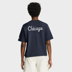 Chicago Bears Women's Rewind Pocket Boxy T-Shirt Navy