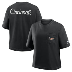 Cincinnati Bengals Women's Rewind Pocket Boxy T-Shirt Black