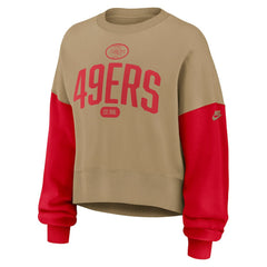 San Francisco 49ers Women's Oversized Rewind Pullover Sweatshirt Tan
