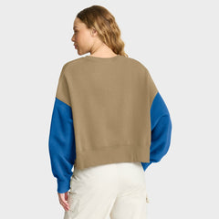 Detroit Lions Women's Oversized Rewind Pullover Sweatshirt Tan