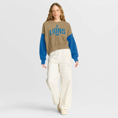 Detroit Lions Women's Oversized Rewind Pullover Sweatshirt Tan