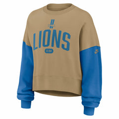 Detroit Lions Women's Oversized Rewind Pullover Sweatshirt Tan