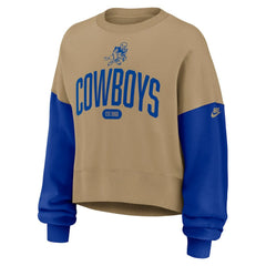Dallas Cowboys Women's Oversized Rewind Pullover Sweatshirt Tan
