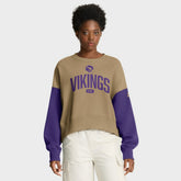 Minnesota Vikings Women's Oversized Rewind Pullover Sweatshirt Tan
