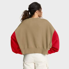 Kansas City Chiefs Women's Oversized Rewind Pullover Sweatshirt Tan