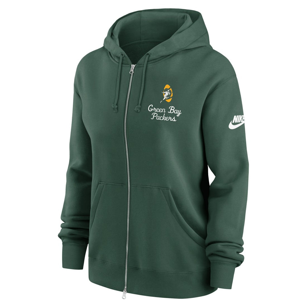 Green Bay Packers Women's Phoenix Rewind Full-Zip Hoodie Green