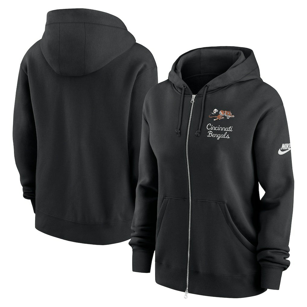 Cincinnati Bengals Women's Phoenix Rewind Full-Zip Hoodie Black
