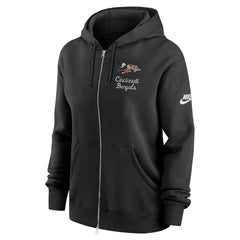 Cincinnati Bengals Women's Phoenix Rewind Full-Zip Hoodie Black