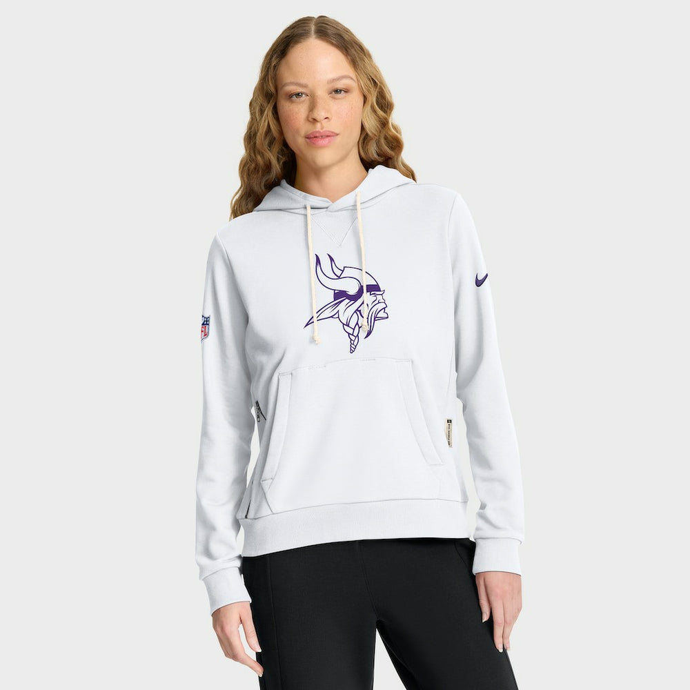 Minnesota Vikings Women's Alternate Logo Sideline Standard Issue Dri-FIT Hoodie White