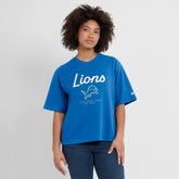 Detroit Lions Women's Essential Script Relaxed Boxy T-Shirt Blue