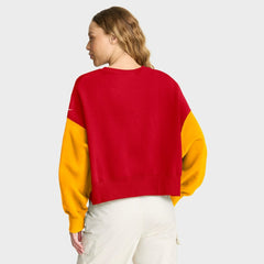 Kansas City Chiefs Women's Oversized Color-Block Pullover Sweatshirt Red