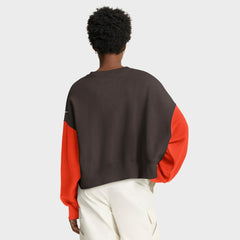 Cleveland Browns Women's Oversized Color-Block Pullover Sweatshirt Brown