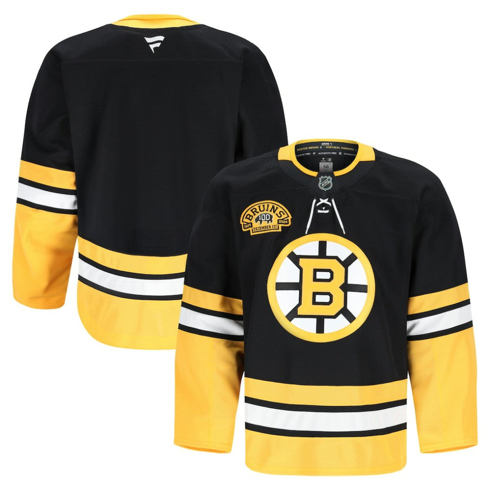 NHL Boston Bruins Fanatics 100th Anniversary Authentic Pro Jersey - Black