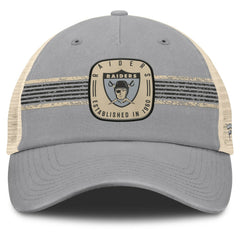 Las Vegas Raiders Heritage Bootleg Trucker Adjustable Hat Gray