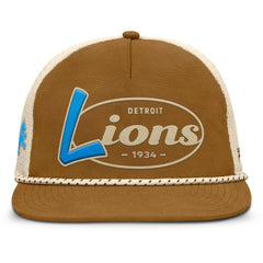 Detroit Lions Iso Rope Trucker Adjustable Hat Brown