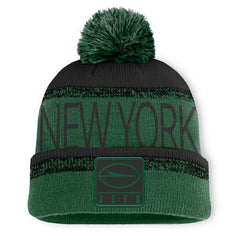 New York Jets Play Action Cuffed Knit Hat with Pom Green/Black