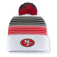 San Francisco 49ers Ghost Cuffed Knit Hat with Pom White